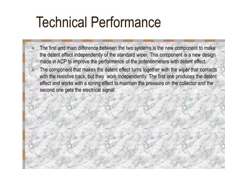 technical performance