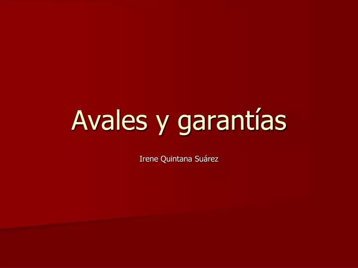 avales y garant as