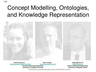Concept Modelling, Ontologies, and Knowledge Representation