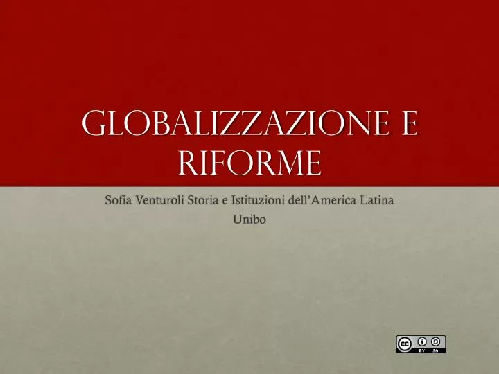 globalizzazione e riforme