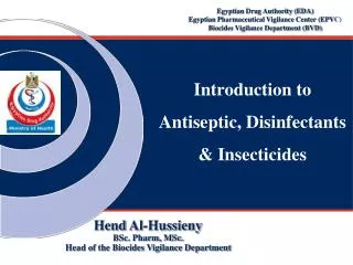 Introduction to Antiseptic, Disinfectants &amp; Insecticides