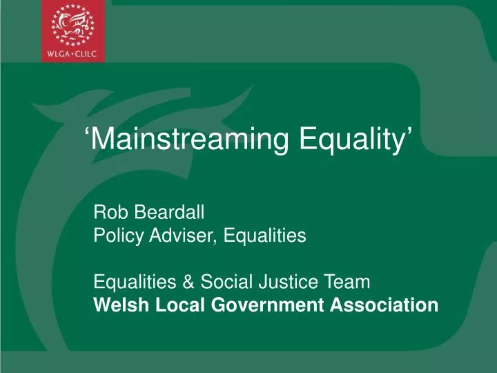 mainstreaming equality