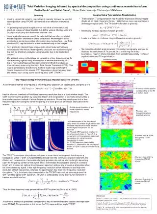 Total Variation Imaging followed by spectral decomposition using continuous wavelet transform