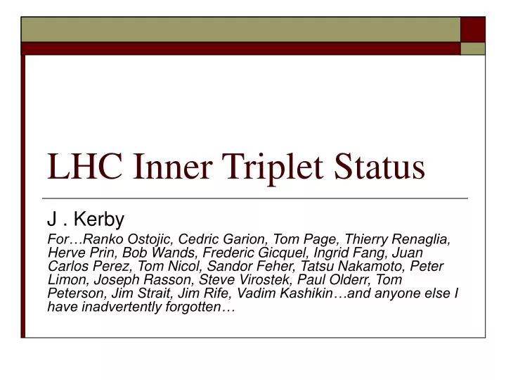 lhc inner triplet status