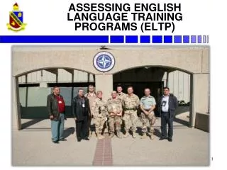 ASSESSING ENGLISH LANGUAGE TRAINING PROGRAMS (ELTP )