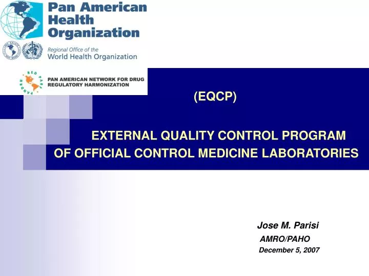 eqcp external quality control program of official control medicine laboratories