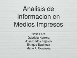 analisis de informacion en medios impresos