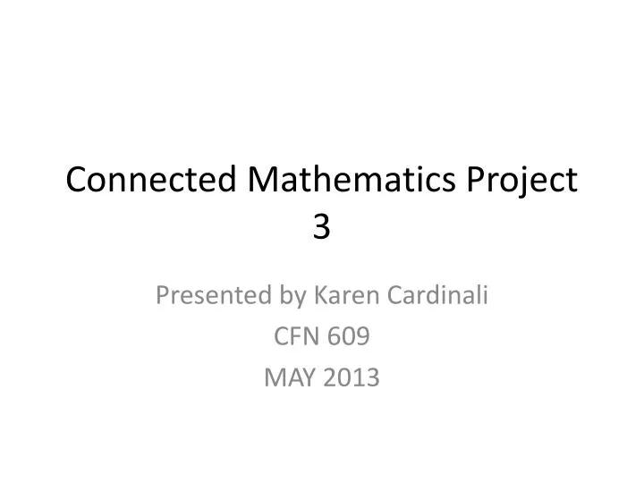 connected mathematics project 3
