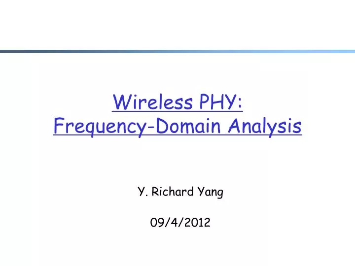 wireless phy frequency domain analysis