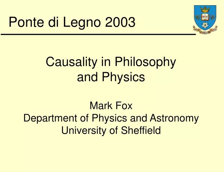 causality in philosophy and physics