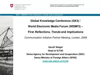 GK3 / WEMF3 First reflections, trends and conclusions