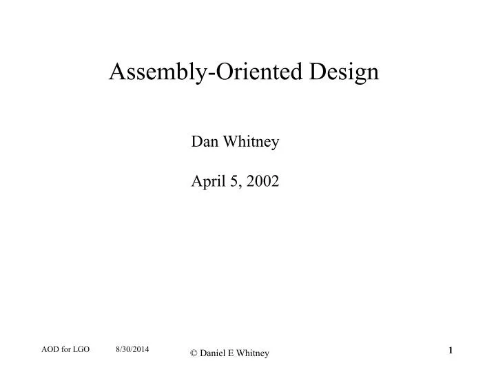assembly oriented design