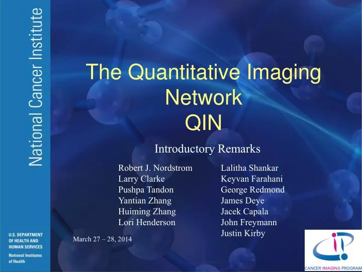 the quantitative imaging network qin
