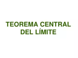 teorema central del l mite