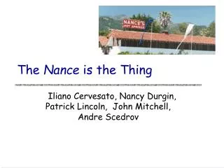 The Nance is the Thing