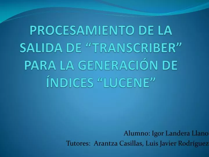 alumno igor landera llano tutores arantza casillas luis javier rodr guez