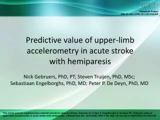 Predictive value of upper-limb accelerometry in acute stroke with hemiparesis