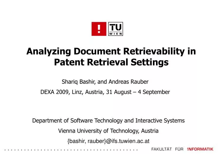 analyzing document retrievability in patent retrieval settings