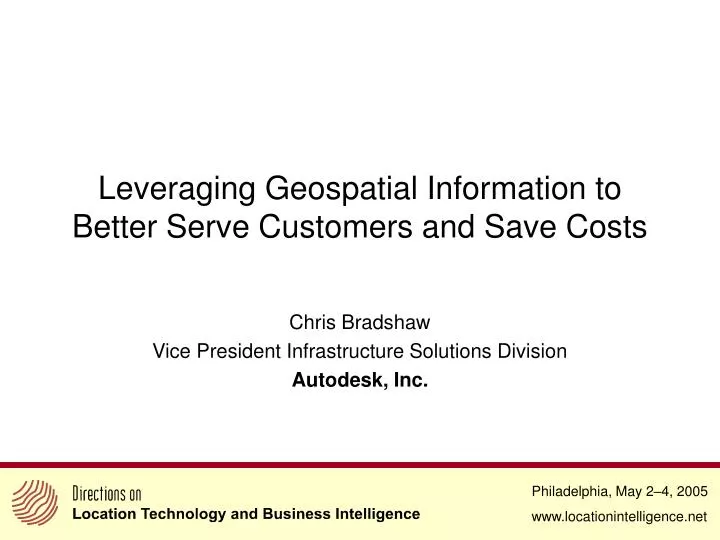 leveraging geospatial information to better serve customers and save costs