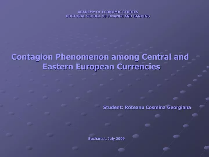 contagion phenomenon among central and eastern european currencies