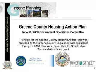 Greene County Housing Action Plan June 16, 2008 Government Operations Committee