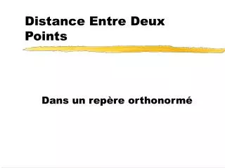distance entre deux points