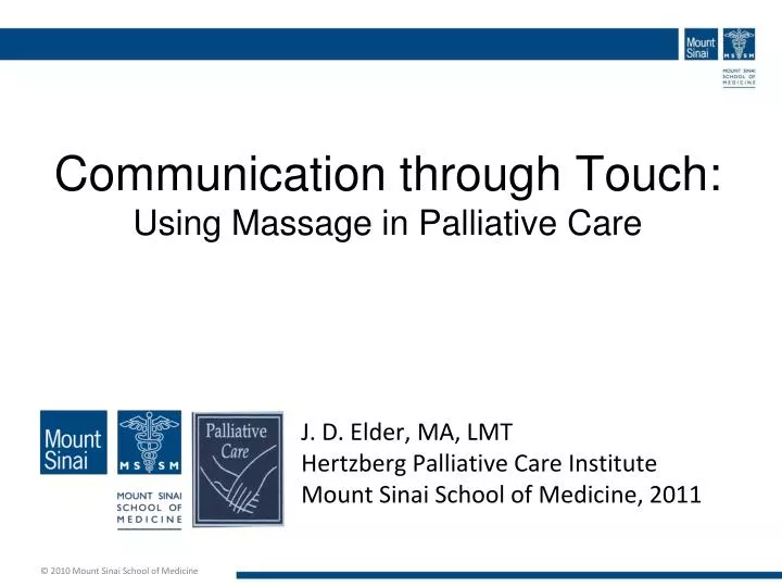 communication through touch using massage in palliative care