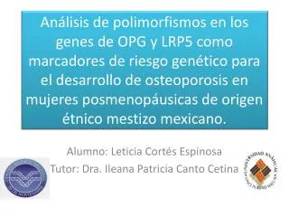alumno leticia cort s espinosa tutor dra ileana patricia canto cetina