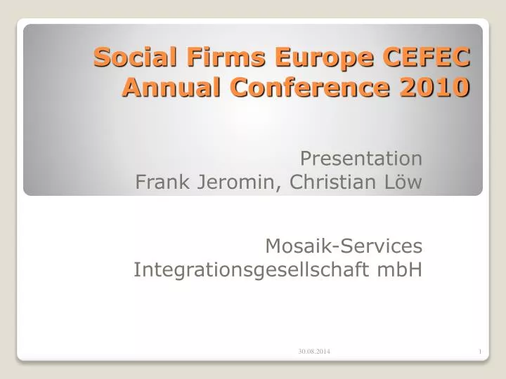 social firms europe cefec annual conference 2010