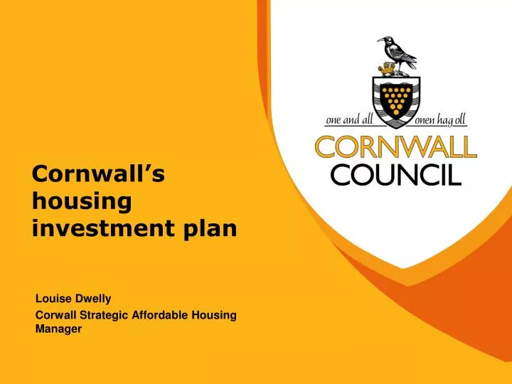 cornwall s housing investment plan