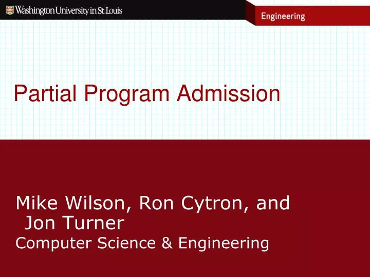 partial program admission