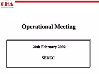 Operational Meeting
