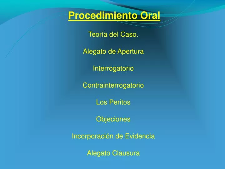 procedimiento oral