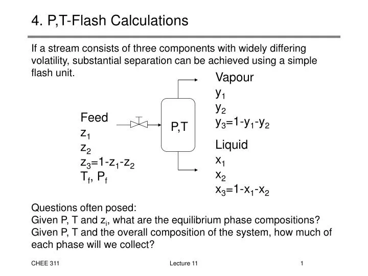 4 p t flash calculations