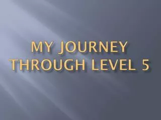 My Journey Through Level 5