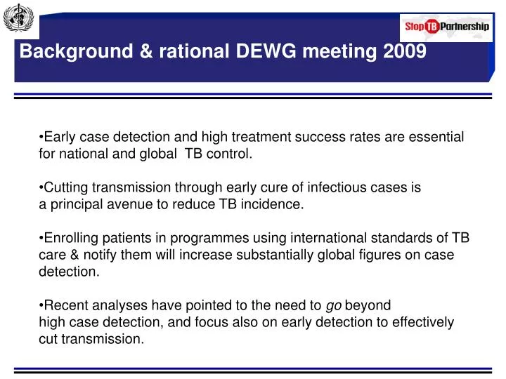 background rational dewg meeting 2009