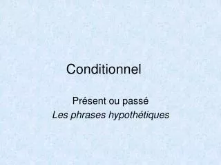 conditionnel