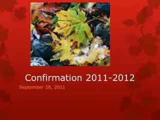 Confirmation 2011-2012