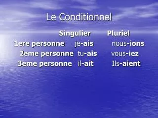 le conditionnel