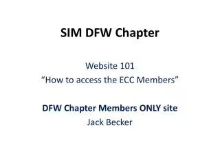 SIM DFW Chapter