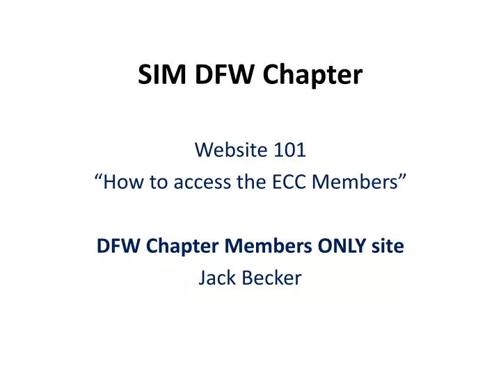 sim dfw chapter