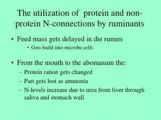 The utilization of protein and non-protein N-connections by ruminants