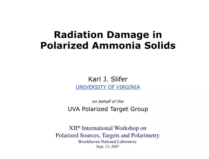 radiation damage in polarized ammonia solids