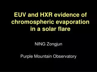 EUV and HXR evidence of chromospheric evaporation in a solar flare