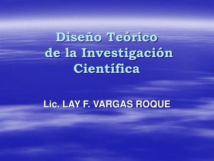 dise o te rico de la investigaci n cient fica