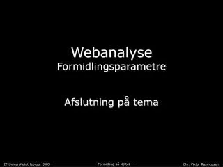 Webanalyse Formidlingsparametre