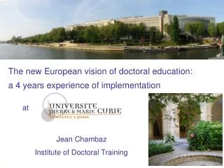 The new European vision of doctoral education: