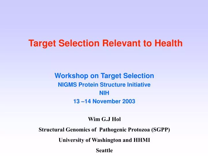 target selection relevant to health