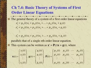 Ch 7.4: Basic Theory of Systems of First Order Linear Equations