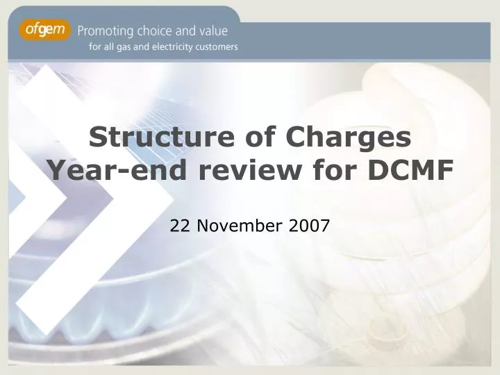 structure of charges year end review for dcmf